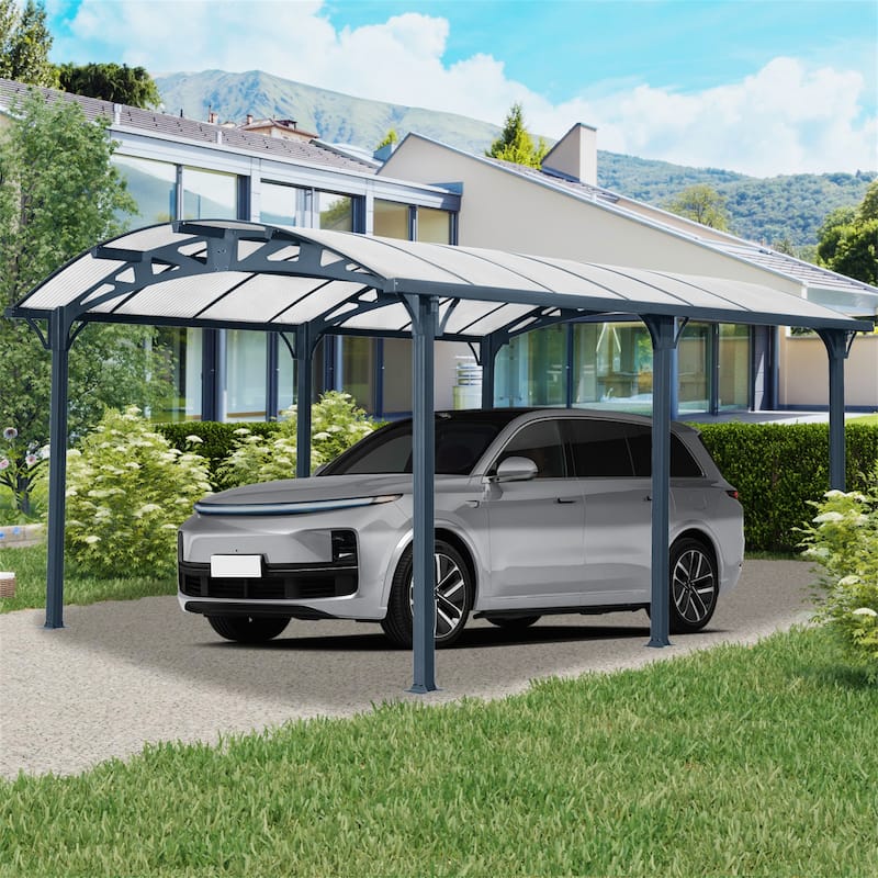 12'x 16'x 8'Outdoor Carport - Black