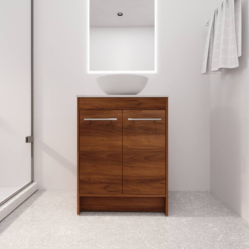 BNK 24/36/48/60 Inch Bathroom Vanity with Sink, Freestanding Bathroom Vanity with Soft Close Doors and Adjustable Shelf - 24"X18" - BRE321