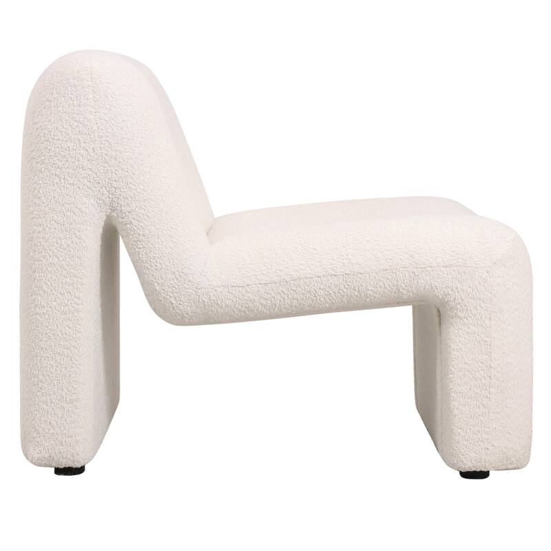 KLYX Modern Armless Accent Chair in Velvet or Boucle Upholstery with Plush Foam Cushioning for Home Office, Living Rooms and Bed
