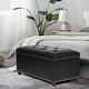 preview thumbnail 6 of 53, Adeco 35" Storage Ottoman Tufted Faux-Leather Lifted Top Bench
