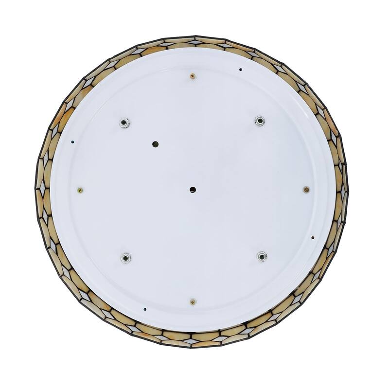 Classic Tiffany-style Flush Mount Ceiling Light with Pearls