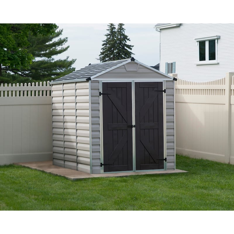 SkyLight 6 ft. x 8 ft. Tan Garden Outdoor Storage Shed - 6 ft x 8 ft