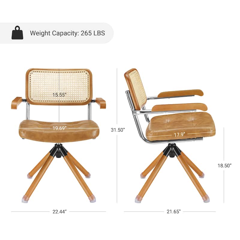 Art Leon Swivel Wood Home Office Desk Chair (Set of 2)