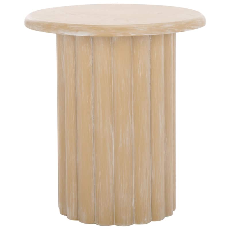 SAFAVIEH Monka Round Top Pedestal End Table, Fully Assembled - 18"W x 18"D x 20"H