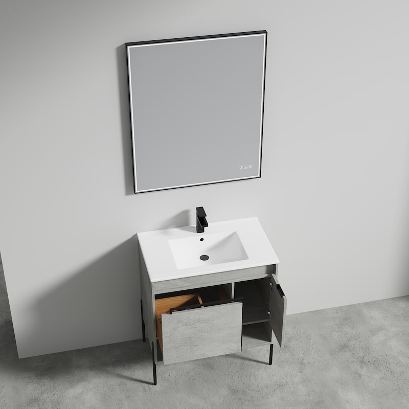 Blossom Turin 30 Inch Freestanding Bathroom Vanity with Ceramic Sink