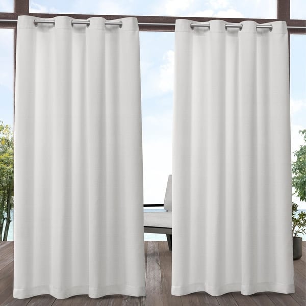 slide 2 of 10, ATI Home Aztec Indoor/Outdoor Grommet Top Curtain Panel Pair 54X120 - White