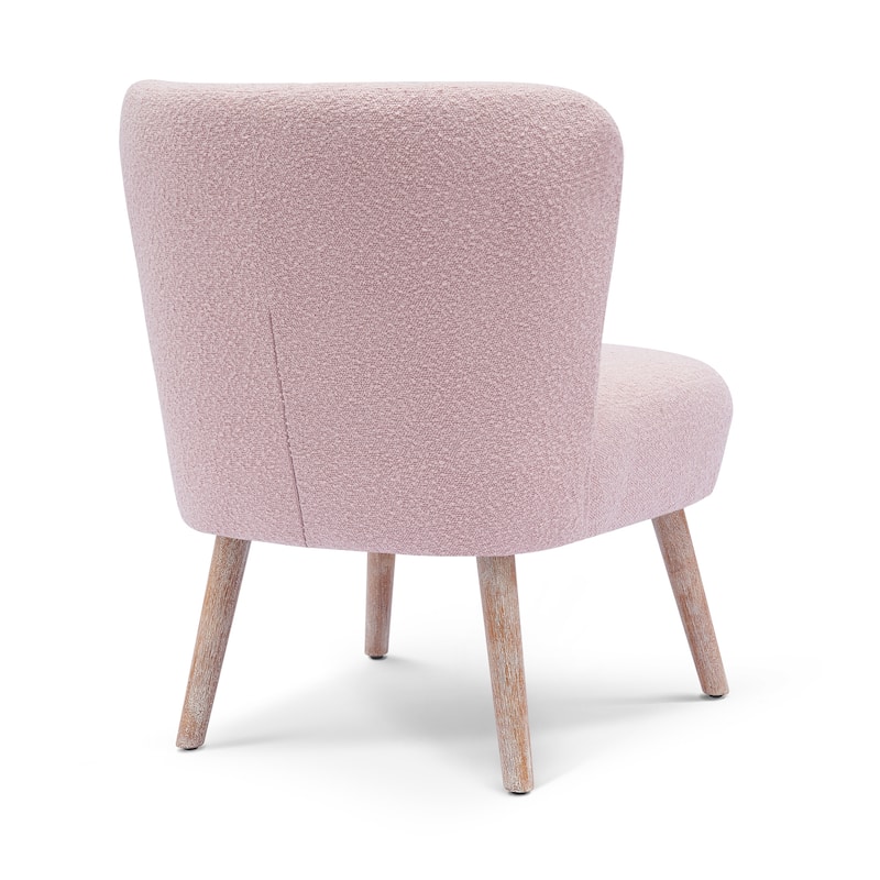 Boucle Polyester Upholstered Armless Accent Chair - Stain Resistant