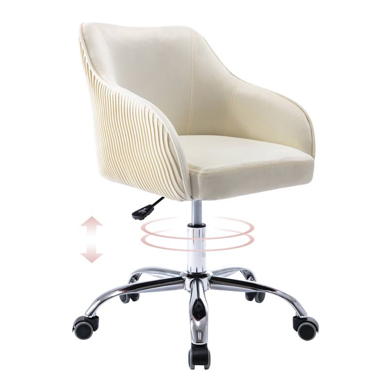Corvus Braff Velvet Upholstered Adjustable Ergonomic Office Chair