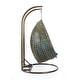 preview thumbnail 19 of 128, LeisureMod Modern 2-Person Egg Hanging Swing Chair with Beige Wicker, Oxford Fabric Cover, Patio Hammock Lounger and Cushions