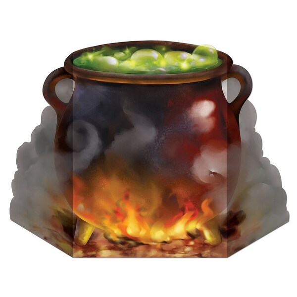 Pack of 6 Bubbling Witch's Cauldron Stand-Up Halloween Decoration 36.5" - N/A