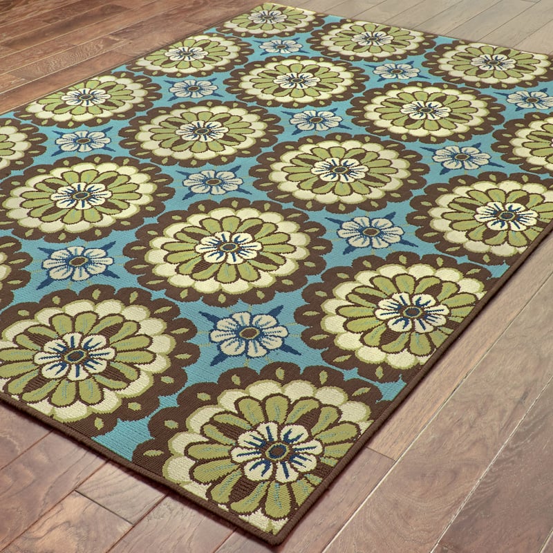 Vista Home Catalina Floral Medallions Indoor/Outdoor Area Rug--