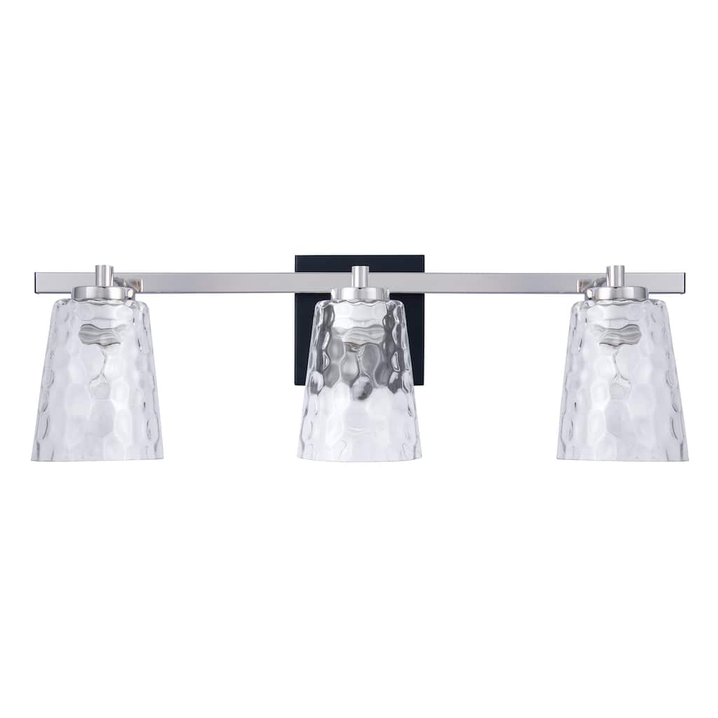 Modern Radiance 3-Light Nickel Vanity Light - 22.8"L x 5.9"W x 7.5"H