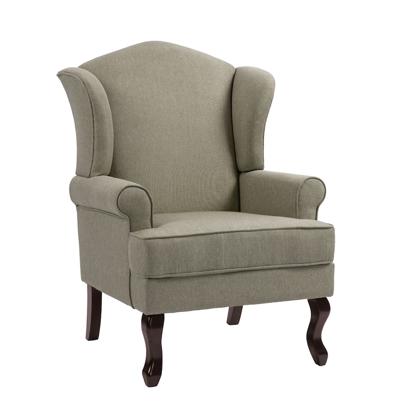 Set of 2 Elegant Living Room Wing Back Arm Chair Upholstered Accent Chair