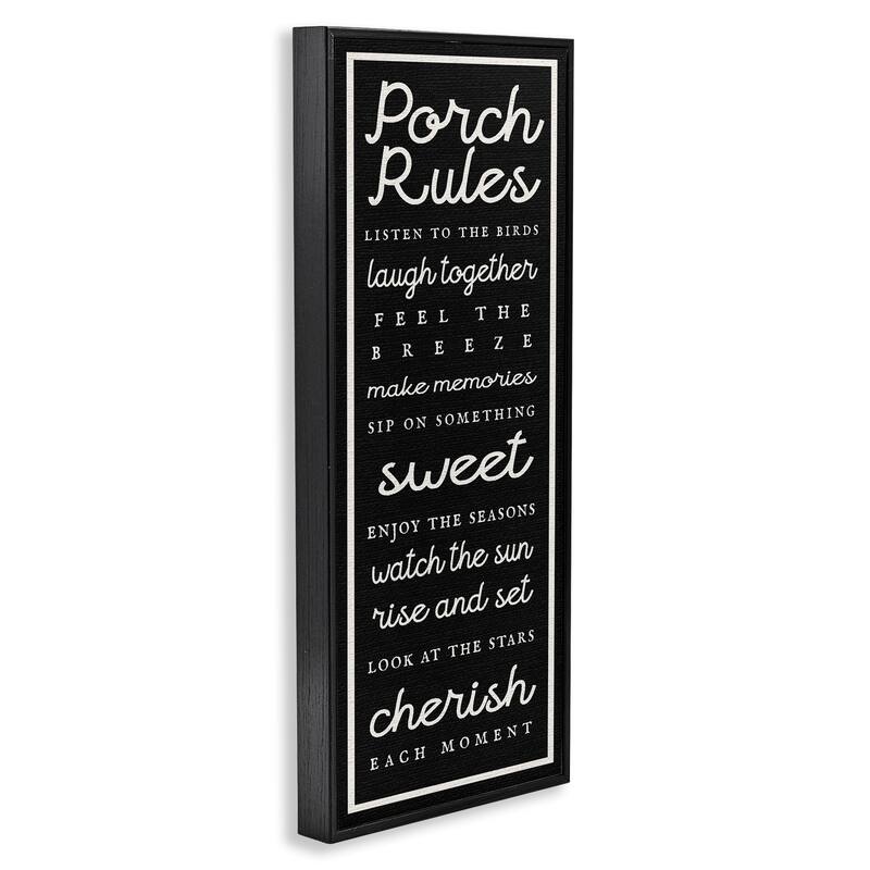 Stupell Porch Rules on Black Framed Giclee Art Design By Lil' Rue