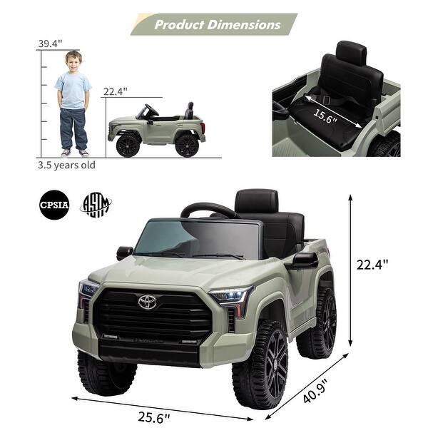 dimension image slide 3 of 6, 12V Ride on Car for Kids