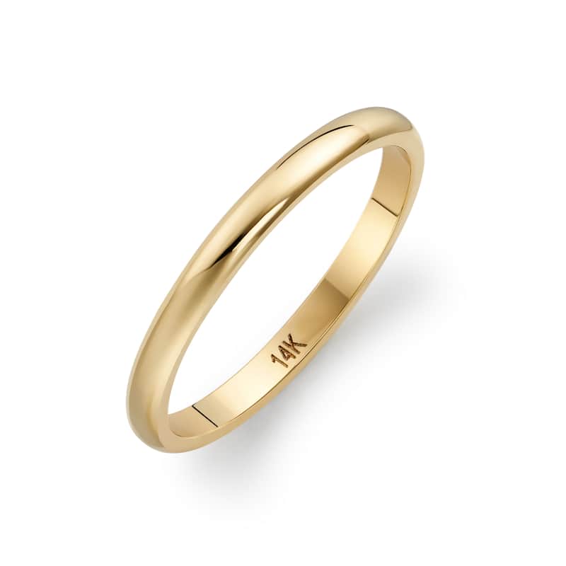 Clover Yellow Gold High-Polish Classic Wedding Band 2-3mm - 5.5 (2mm) - 14k