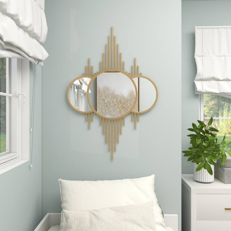 CosmoLiving by Cosmopolitan Gold Metal Room Wall Mirror