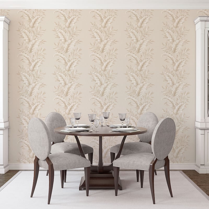 Galerie Wallcoverings Palazzo Collection Fern Stripe Vinyl on Non-woven Matte Wallpaper Roll