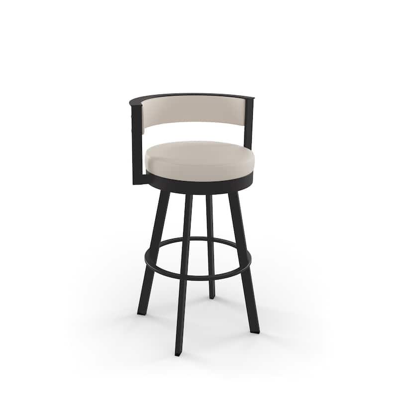 Amisco Browser Swivel Counter Stool - Cream Faux Leather / Dark Brown Metal