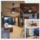 preview thumbnail 7 of 64, 44"/52" Palm Leaf Tropical Ceiling Fan with Light and Remote,Indoor and Outdoor Ceiling Fan,Waterproof