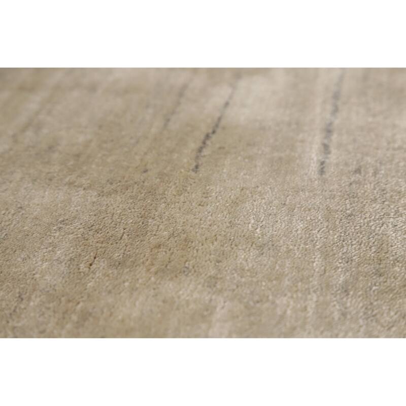 Tribal Beige Gabbeh Indian Foyer Rug Handmade Silk Carpet - 3'1"x 4'11"