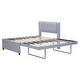 preview thumbnail 6 of 8, Full Size Upholstery Platform Bed with Trundle,Trundle can be Flat or Erected,Modern Bed Frame with Linen Headboard
