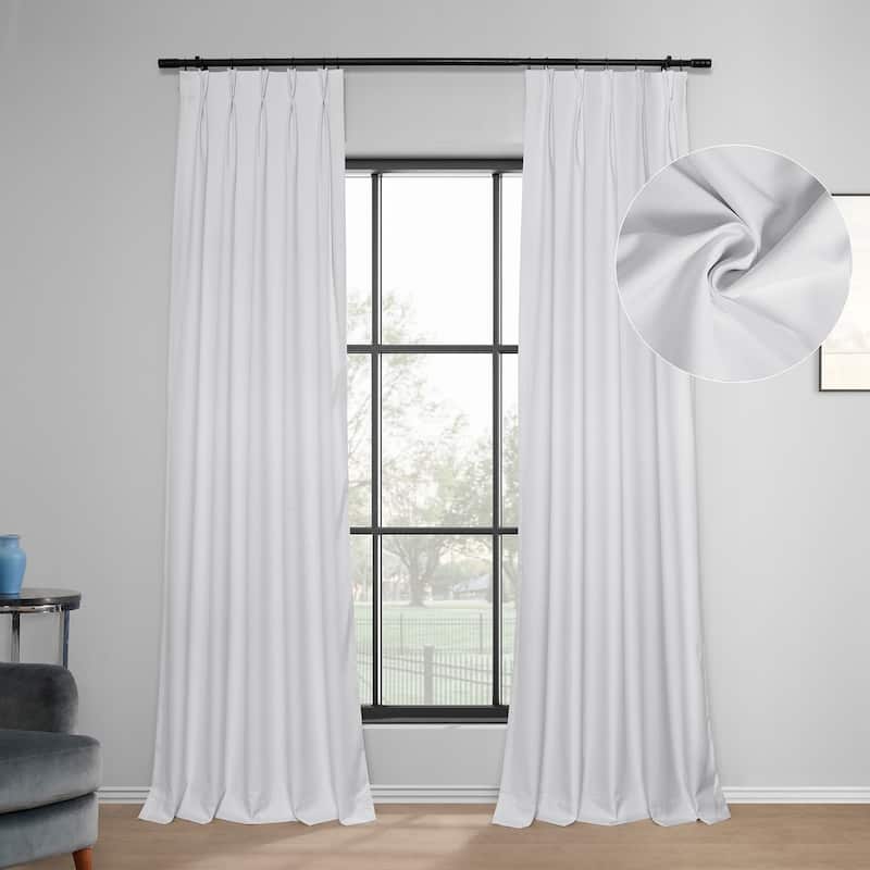 Exclusive Fabrics Solid Performance Linen French Pleated Thermal Blackout Curtains for Bedroom & Living Room Curtains (1 Panel)