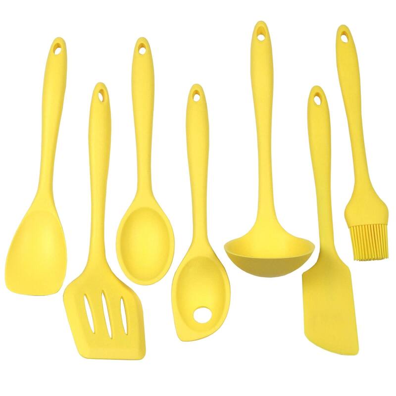 Chef Craft 7 Piece Premium Silicone Kitchen Tool and Utensil Set - Yellow