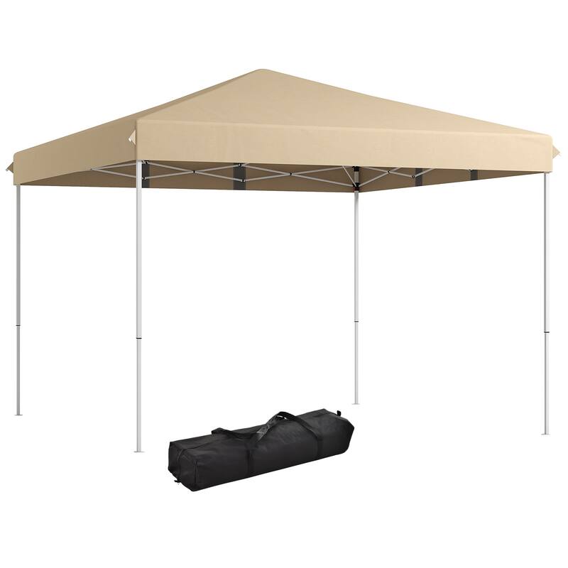 Outsunny 13' x 13' Pop Up Canopy Tent, Instant Sun Shelter, Tents for Parties, Height Adjustable, with Wheeled Carry Bag for
