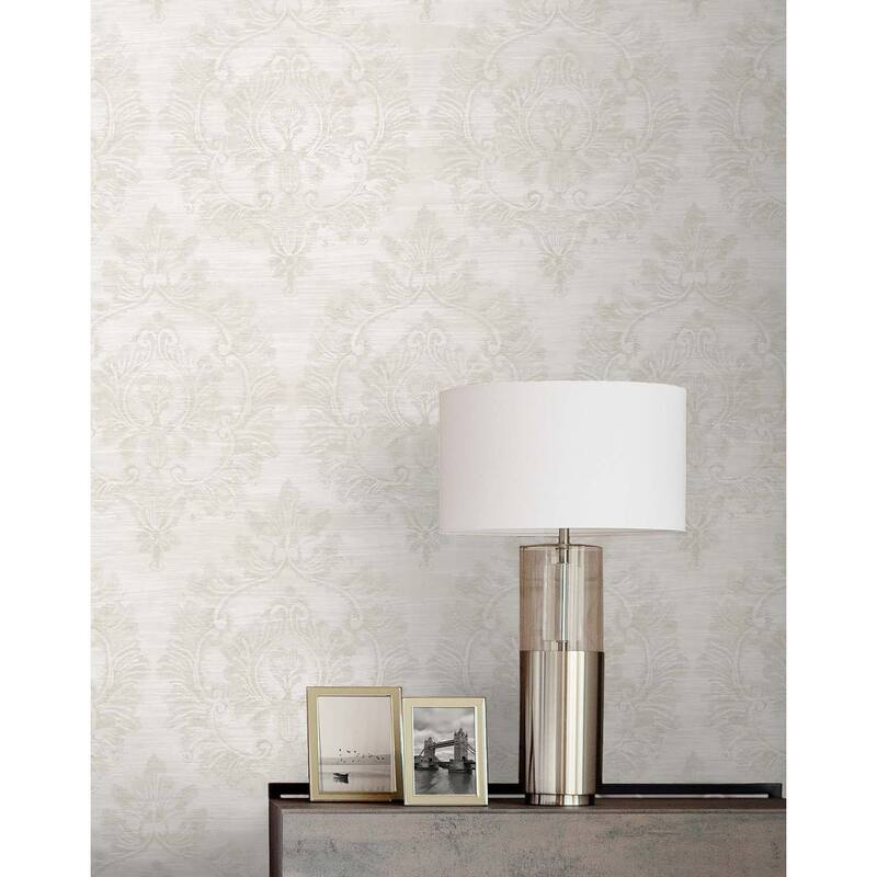 Seabrook Designs Erasmo Damask Unpasted Wallpaper