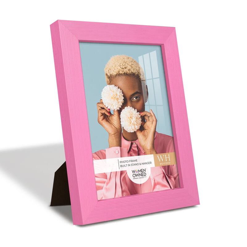 4 Piece Set Solid Wood Picture Frame - Pink - 5x7
