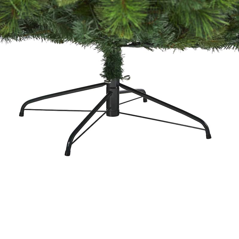 7ft Artificial Christmas Tree with Lights & Pine Cones - Full Bodied Holiday Decor, Indoor Tree - Green - 84