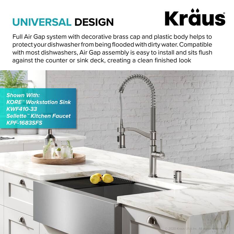 Kraus 2-1/2" Brass Air Gap with Beveled Cap