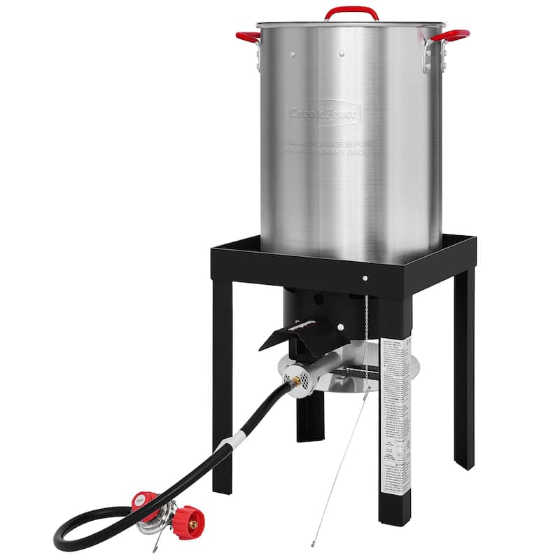 Creole Feast,Silver Aluminum Turkey Fryer Boiler Set