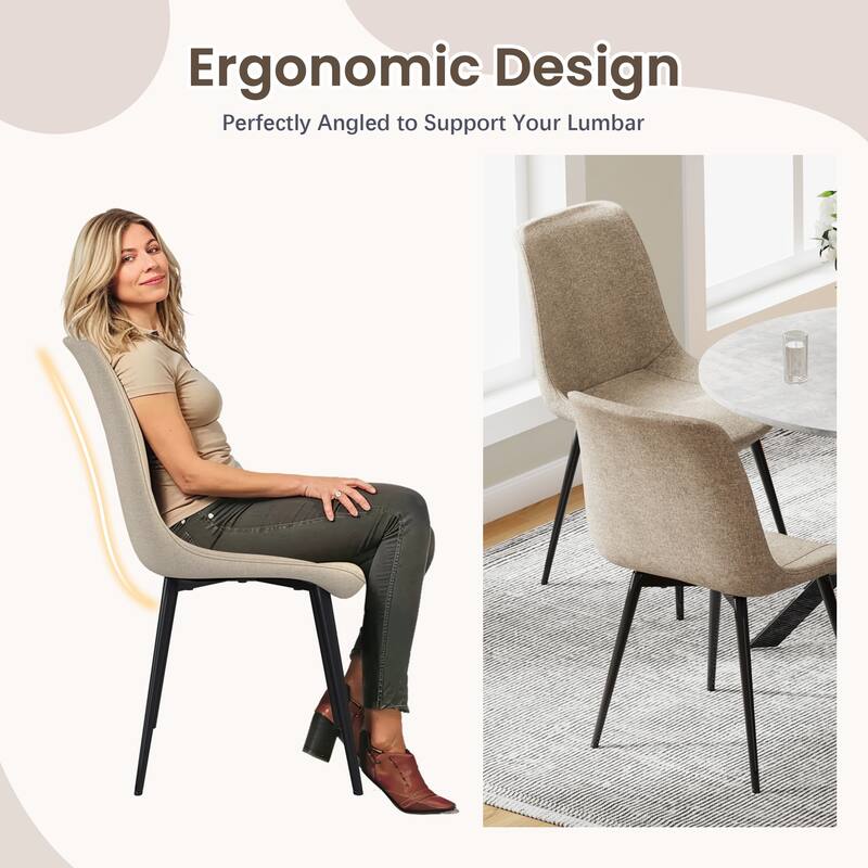 EROMMY Space-Saving 47.2" Round Dining Table Set for 4 - Ideal Small Kitchen & Dining Room Furniture, Includes 4 Chairs