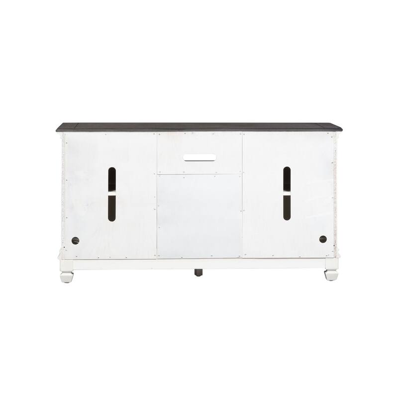 Allyson Park Wirebrushed White Charcoal 56 Inch TV Console