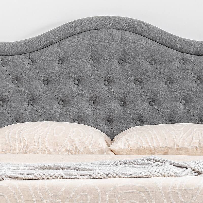 Adeco Queen-Sized Headboard with Adjustable Metal Legs