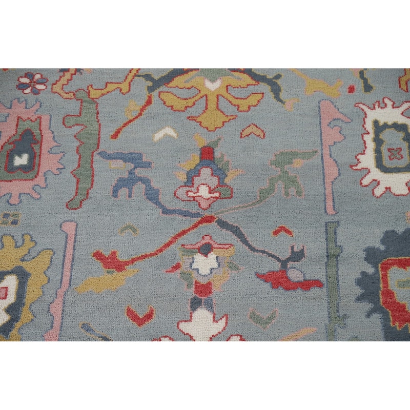 Indian Oushak Oriental Area Rug Hand-Knotted Wool Carpet - 8'2"x 9'9"