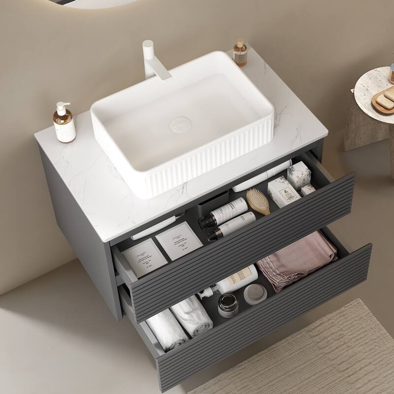 VEDO 30" Artificial Marble Counter Top-no Sink no Cabinet-Carrara White - Carrara White - 36"