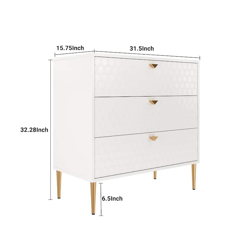 Morden Wood Furniture 3-Drawer Dresser Chest