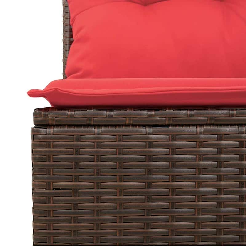vidaXL Patio Sofa Set with Cushions and Table Outdoor Garden 7 Piece Poly Rattan
