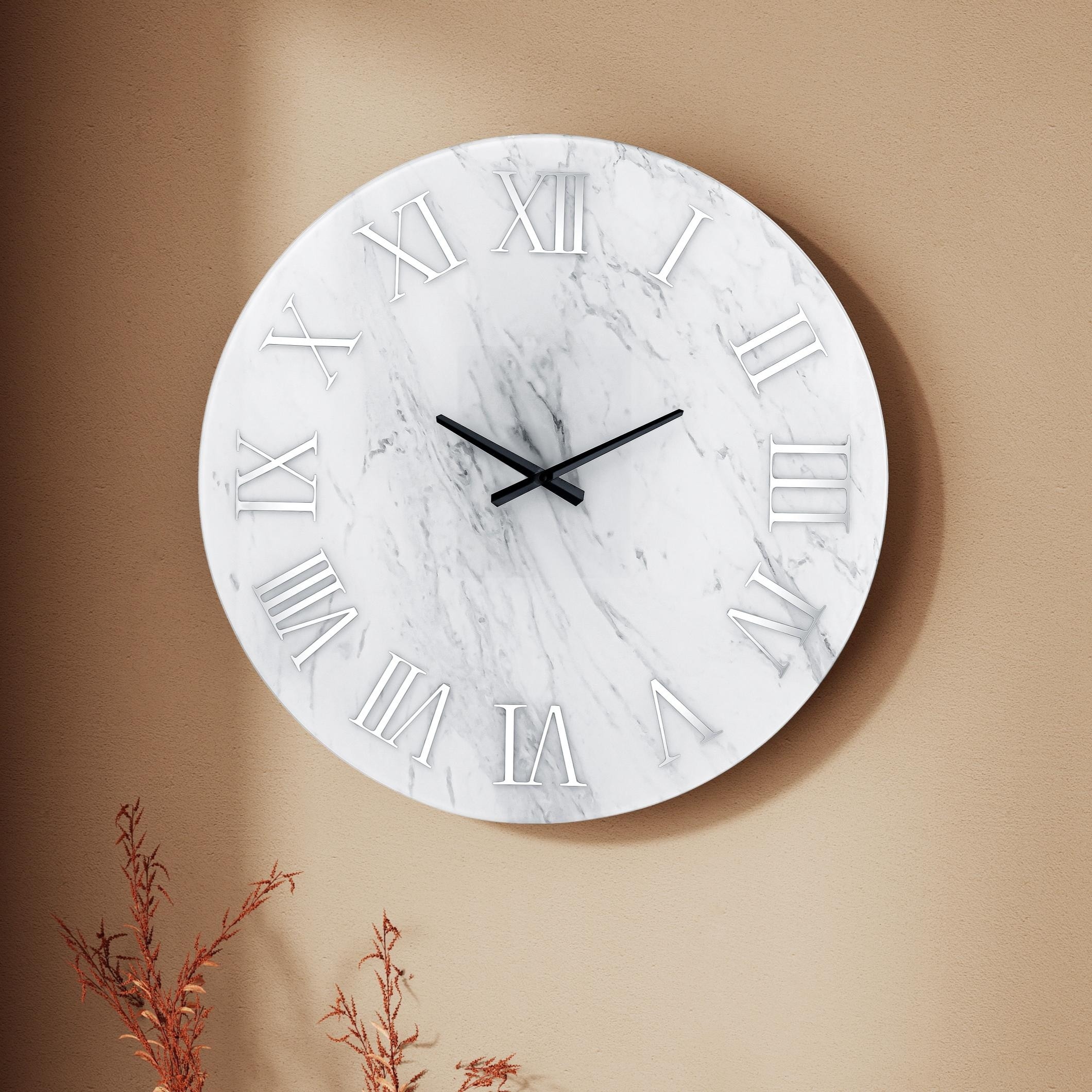 23.6" Glass Frameless Decorative Wall Clock