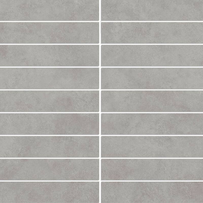 Foundry 1x6 Matte Porcelain Subway Mosaic Tile - Floor, Wall, Backsplash - 4 x 4 Sample - Gris