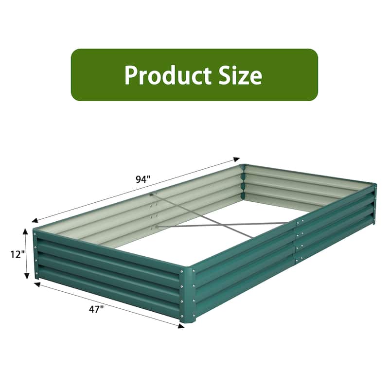 Homall Galvanized Raised Metal Planter Box Garden Bed Planter