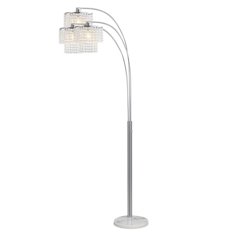 Brio 90" 3-Light Modern Crystal Arc Floor Lamp - 85