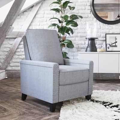 Push Back Recliner with Pillow Style Backrest and Accent Nail Trim