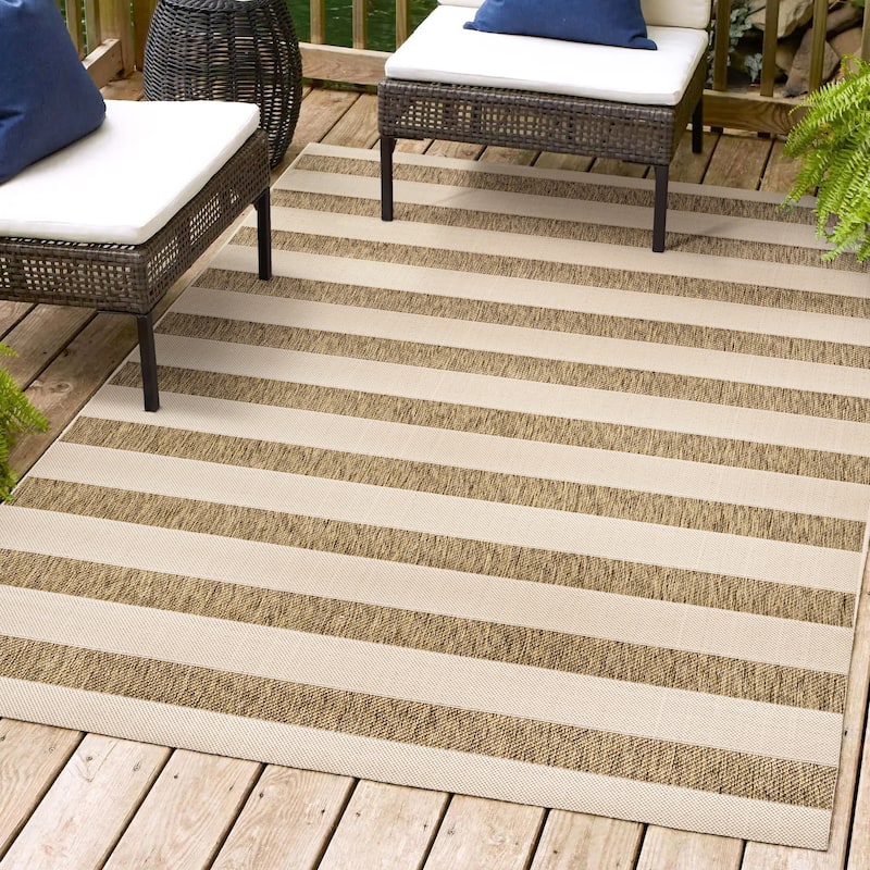 JONATHAN Y Tavira Wide Stripe Indoor/Outdoor Area Rug