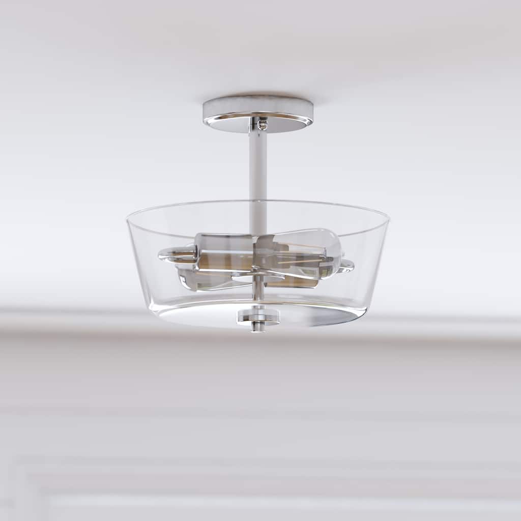 Prominence Home Viktoria Industrial Farmhouse Semi-Flushmount Light