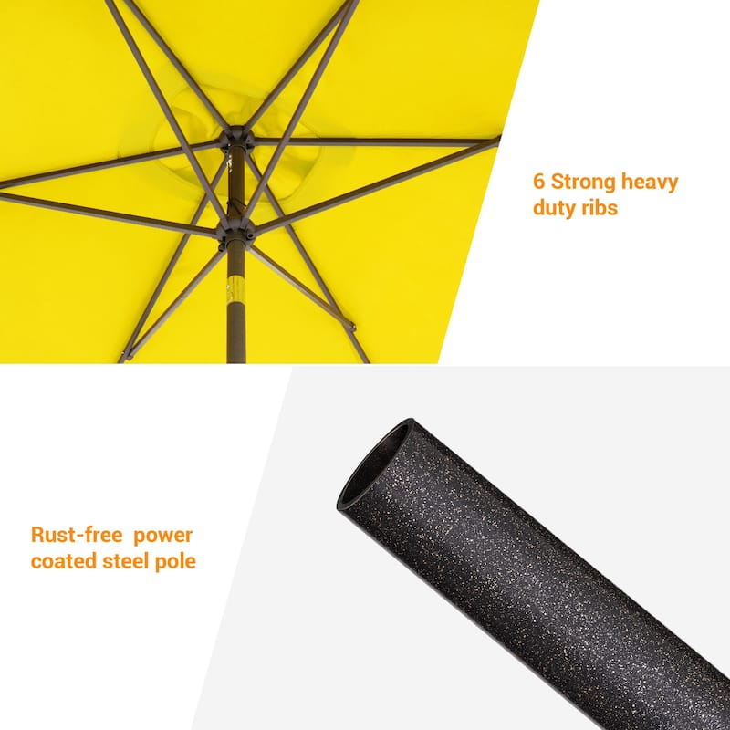 BONOSUKI Patio Rectangular Market Umbrella with Tilt and Crank
