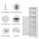 5 Tier Wooden Freestanding Tower Cabinet Tall Bathroom Storage Cabinet ...